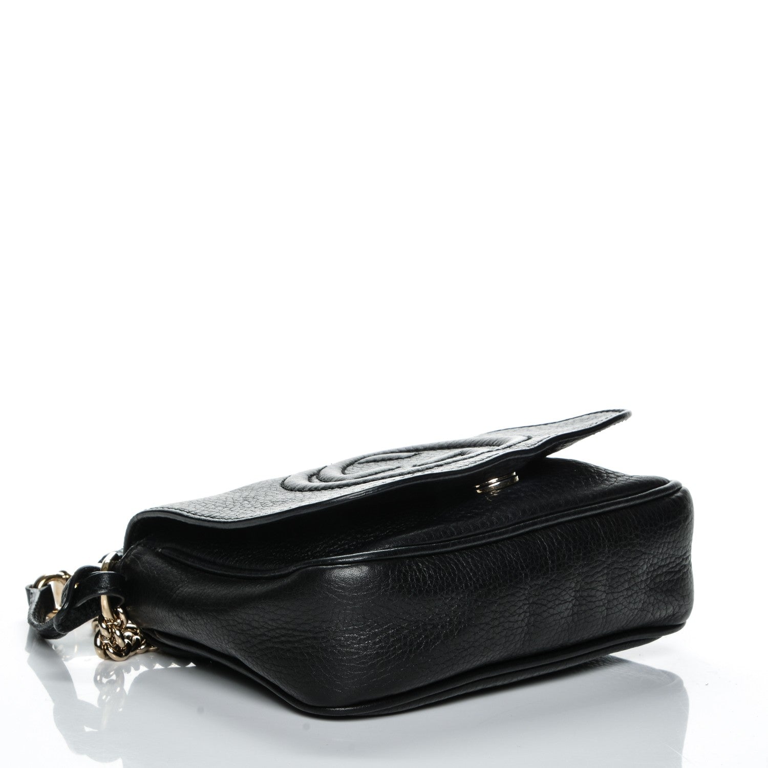 Gucci Pebbled Calfskin Small Soho Flap Crossbody Black 4 of 6