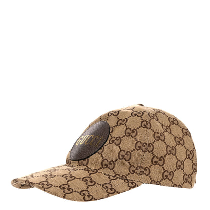 Gucci Monogram Textured Dollar Calfskin Zeno Baseball Hat Beige 1 of 10