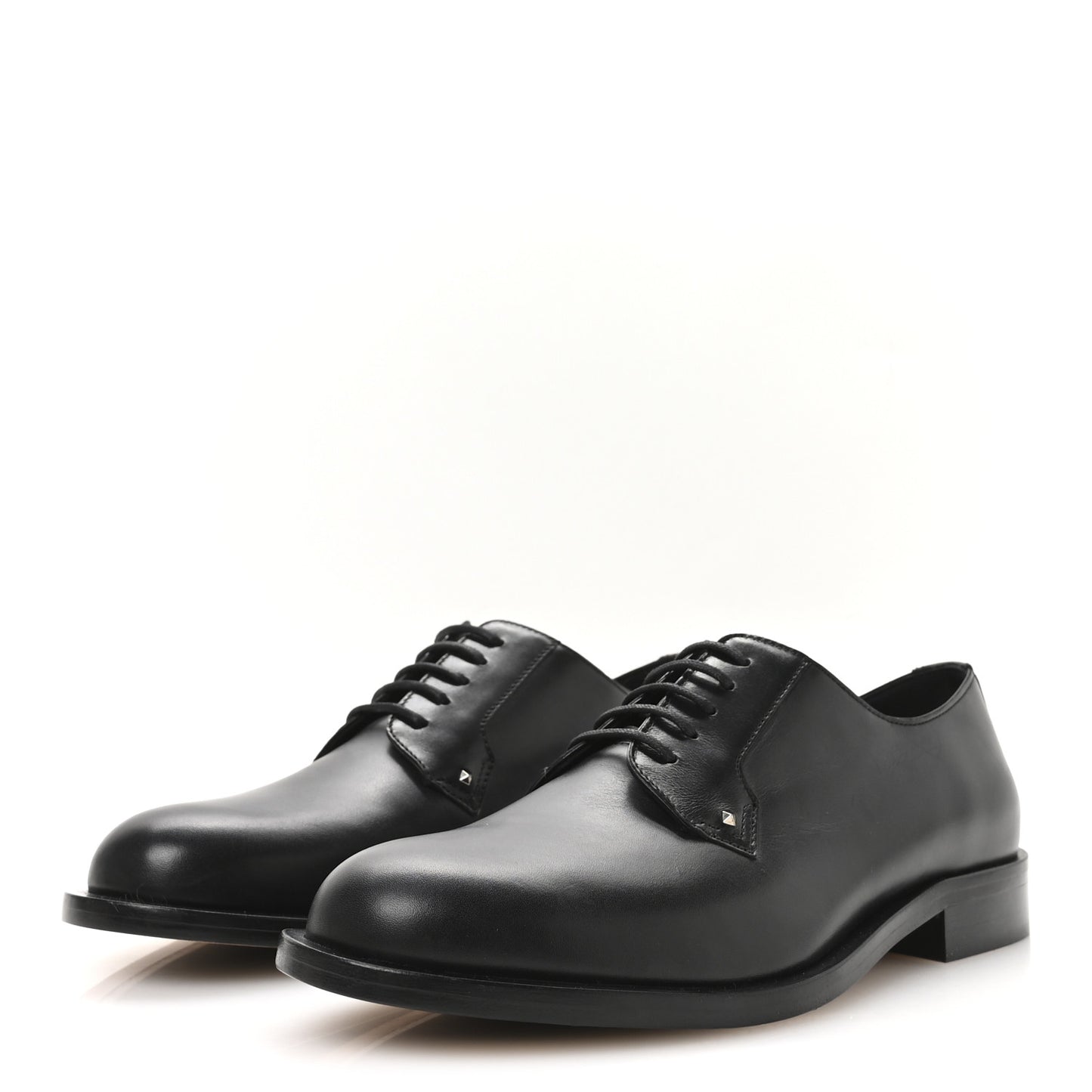 Calfskin Womens Derby Loafers 38.5 Black
