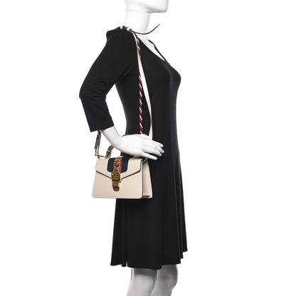 Gucci Calfskin Mini Sylvie Top Handle Bag White 2 of 9