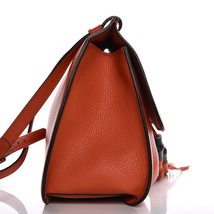 Gucci Cellarius Calfskin Medium Bamboo Daily Flap Shoulder Bag New Dark Orange 8 of 9