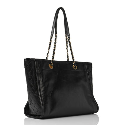 Chanel Aged Calfskin Small Charms Deauville Tote Black 3 of 10