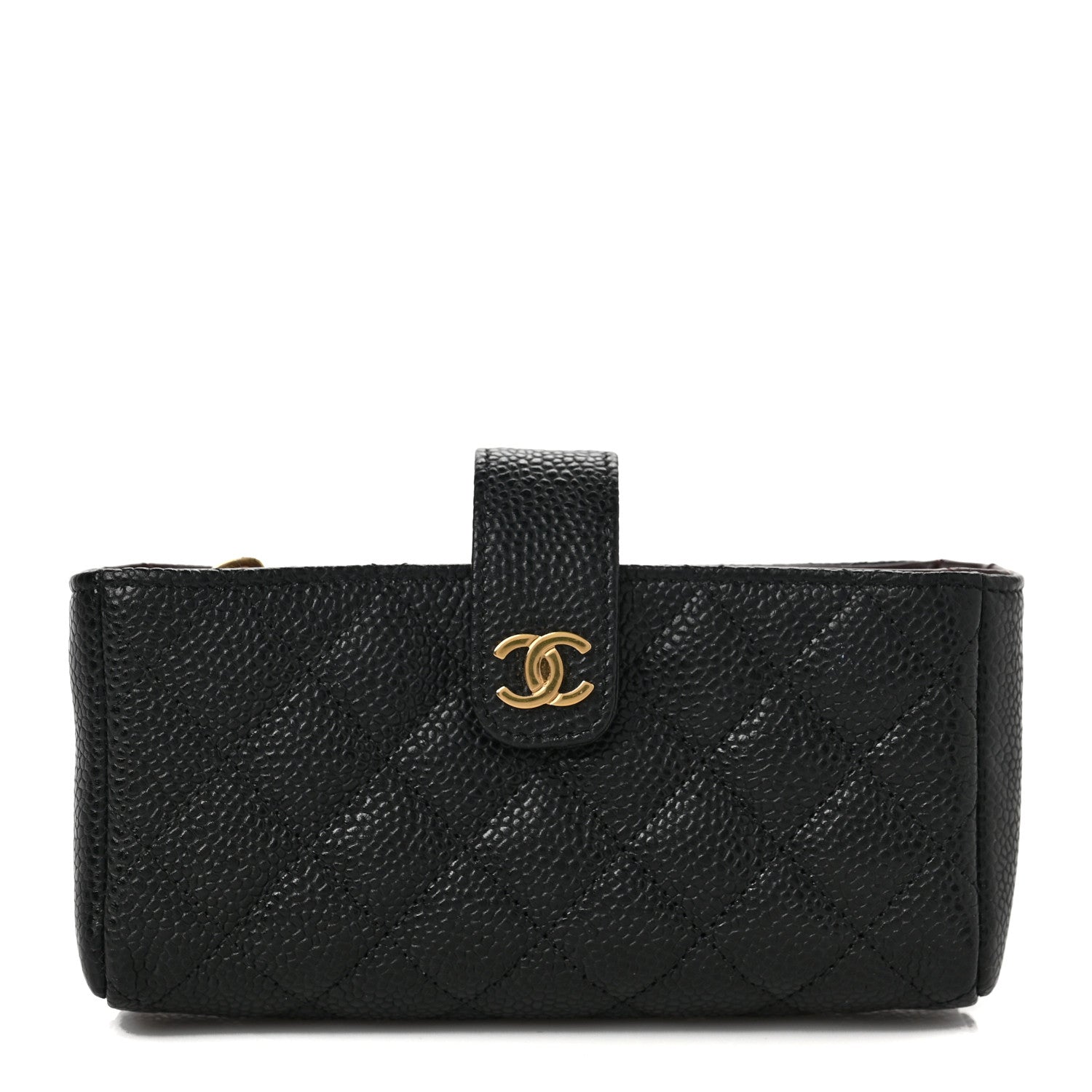 Chanel Caviar Quilted Mini Phone Holder Clutch Black 1 of 7
