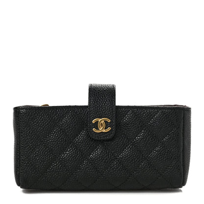Chanel Caviar Quilted Mini Phone Holder Clutch Black 1 of 7