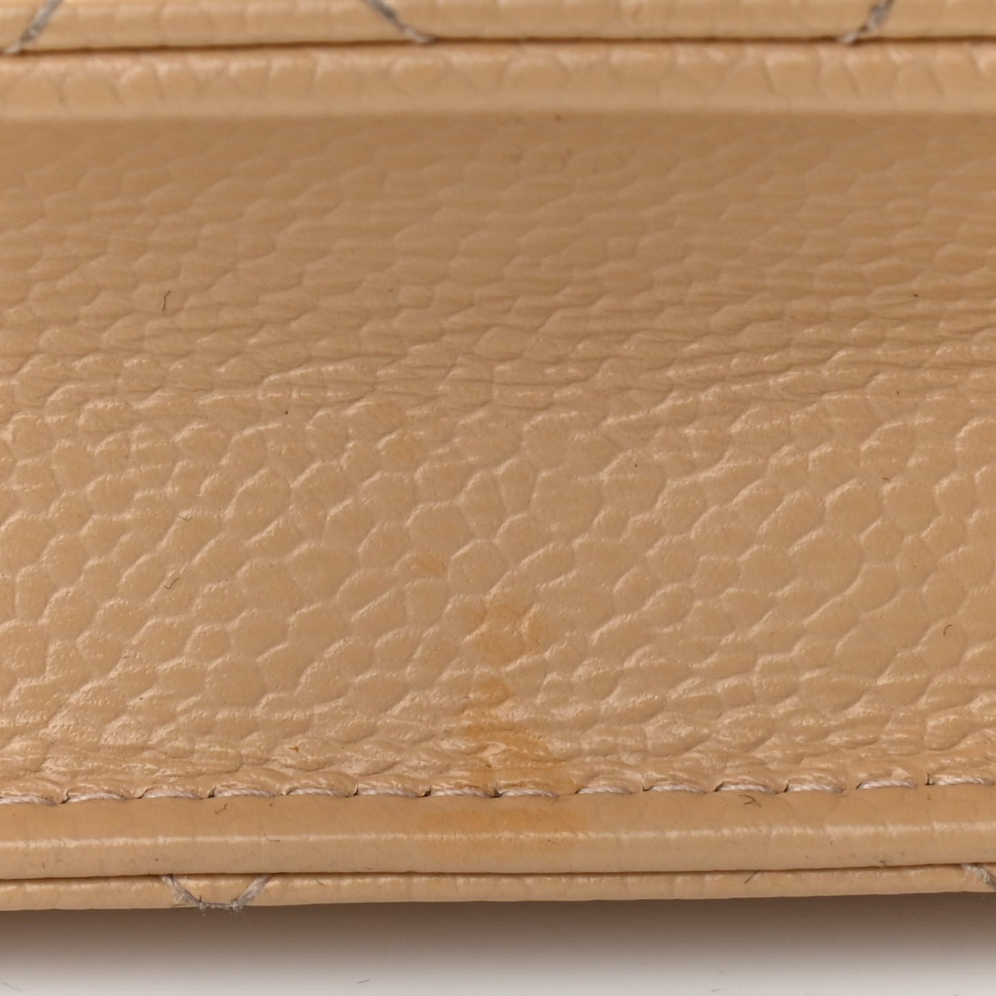 Caviar Quilted Wallet On Chain WOC Beige