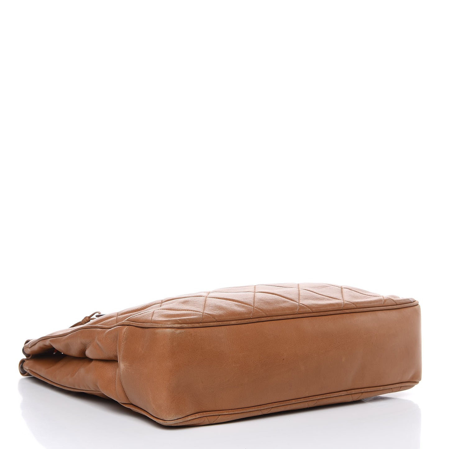 Calfskin Quilted Tortoise Handle Tote Brown