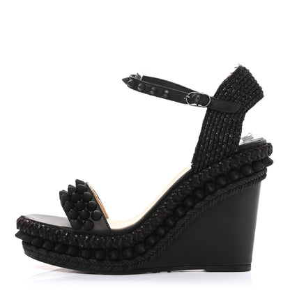 Christian Louboutin Calfskin Lata 110 Wedges 37 Black 1 of 7