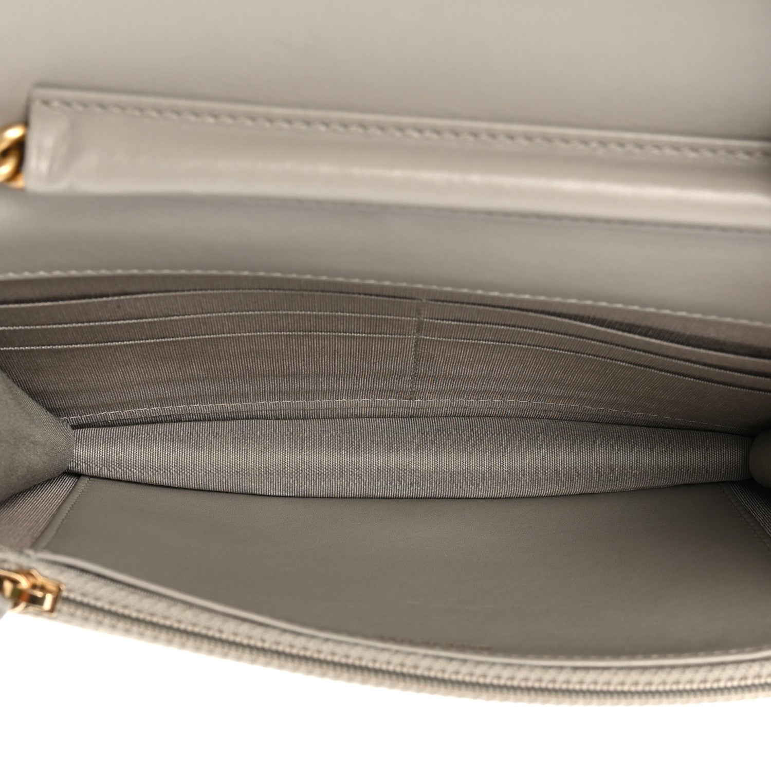 Chanel Caviar Quilted Boy Wallet On Chain WOC Grey 5 of 17