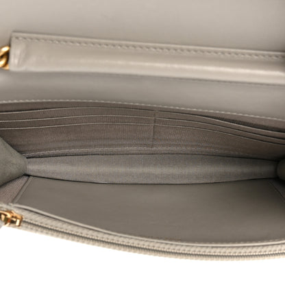 Chanel Caviar Quilted Boy Wallet On Chain WOC Grey 5 of 17