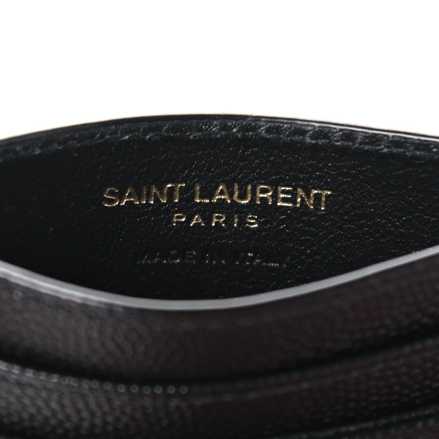 Saint Laurent Grain De Poudre Matelasse Chevron Monogram Credit Card Case Black 6 of 8