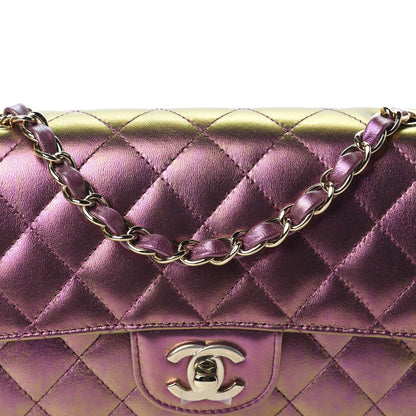 Chanel Iridescent Lambskin Quilted Mini Rectangular Flap Purple 10 of 10
