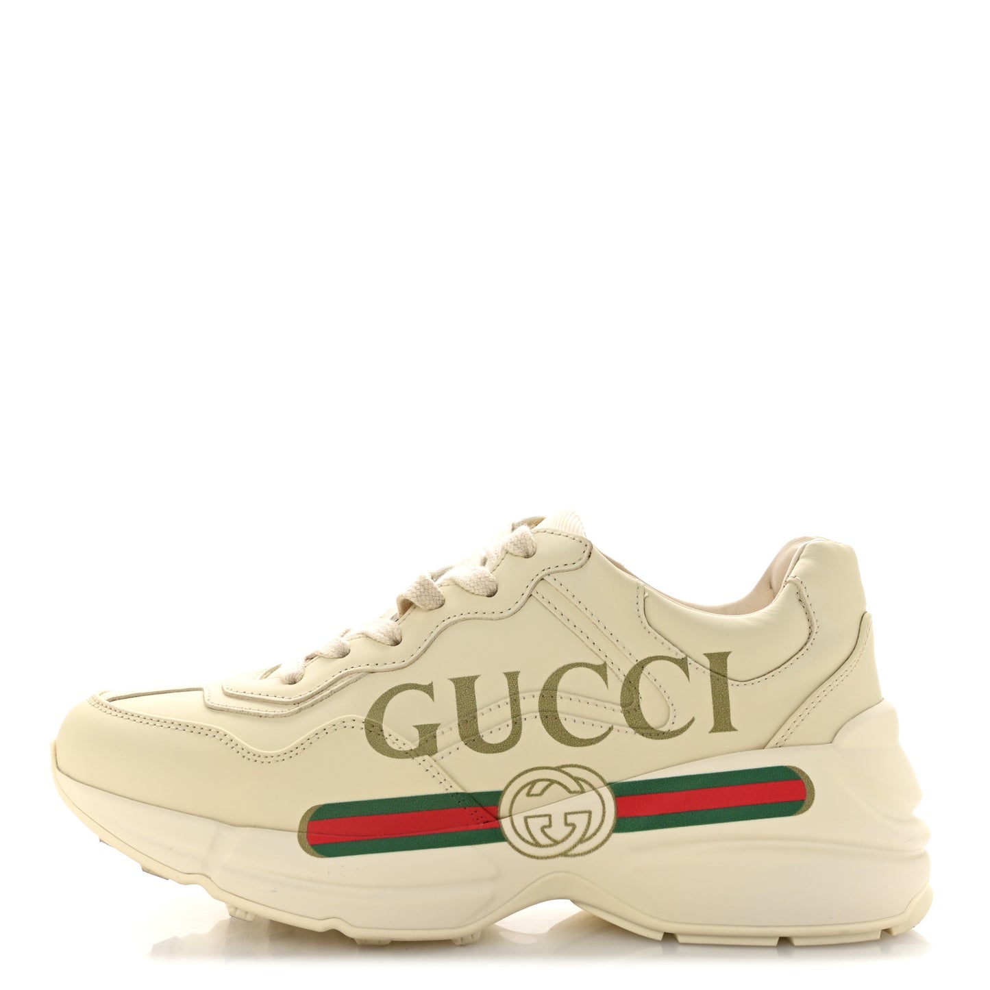 Calfskin Logo Womens Rhyton Sneakers 36 Ivory