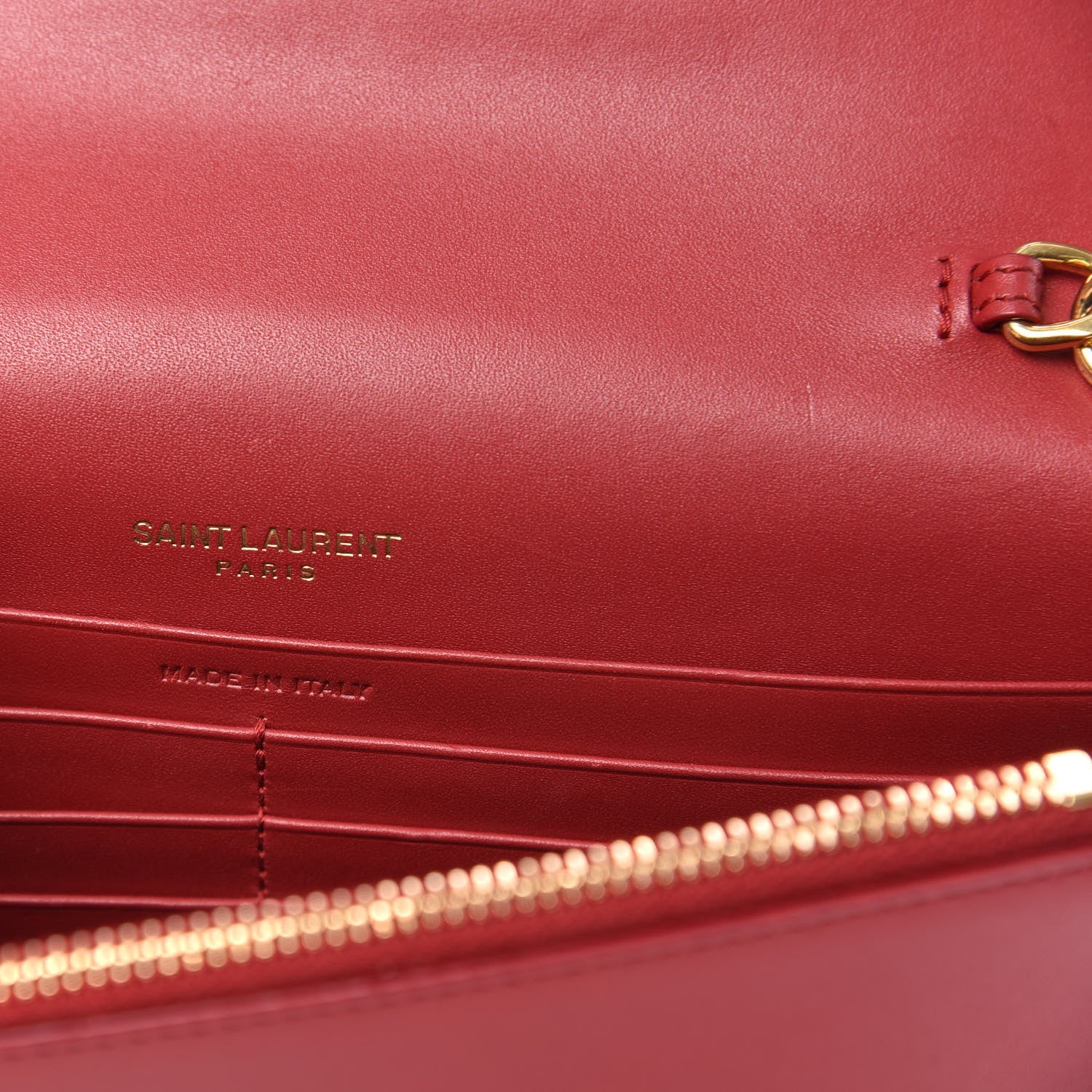 Saint Laurent Smooth Calfskin Classic Monogram Kate Tassel Chain Wallet New Lipstick 7 of 13