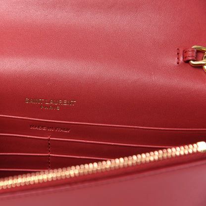 Saint Laurent Smooth Calfskin Classic Monogram Kate Tassel Chain Wallet New Lipstick 7 of 13