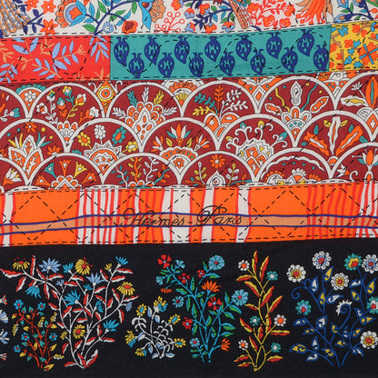Hermes Cashmere Silk Pique Fleuri de Provence Shawl 140 Blanc Noir Multicolor 4 of 7