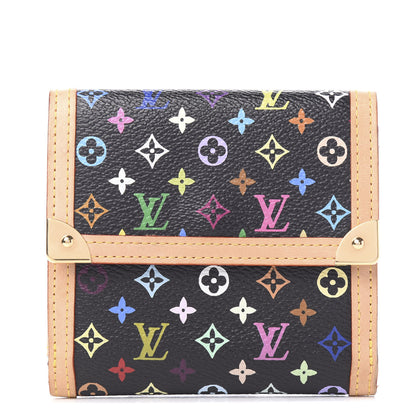 Louis Vuitton Monogram Multicolor Porte-Monnaie Billets Wallet Black 1 of 5