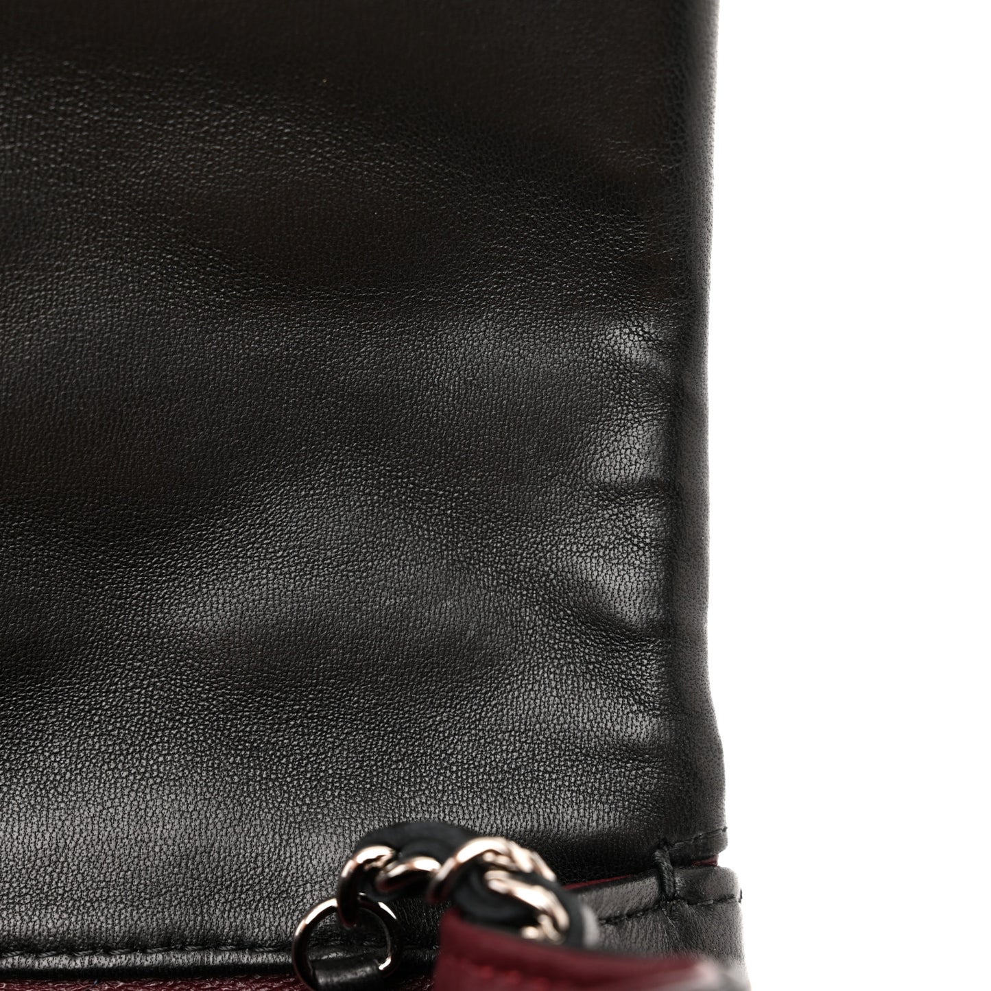 Lambskin Quilted Clutch With Chain Flap Black