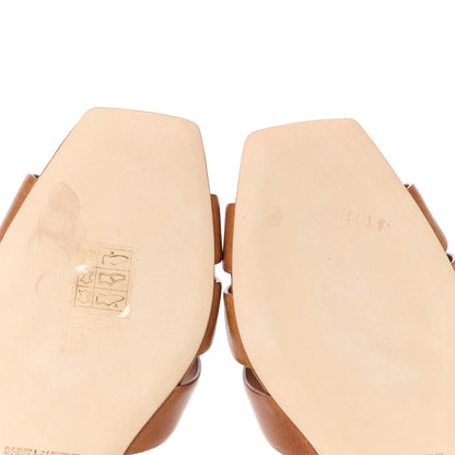 Saint Laurent Calfskin Tribute 05 Slide Sandals 36 Amber 7 of 11