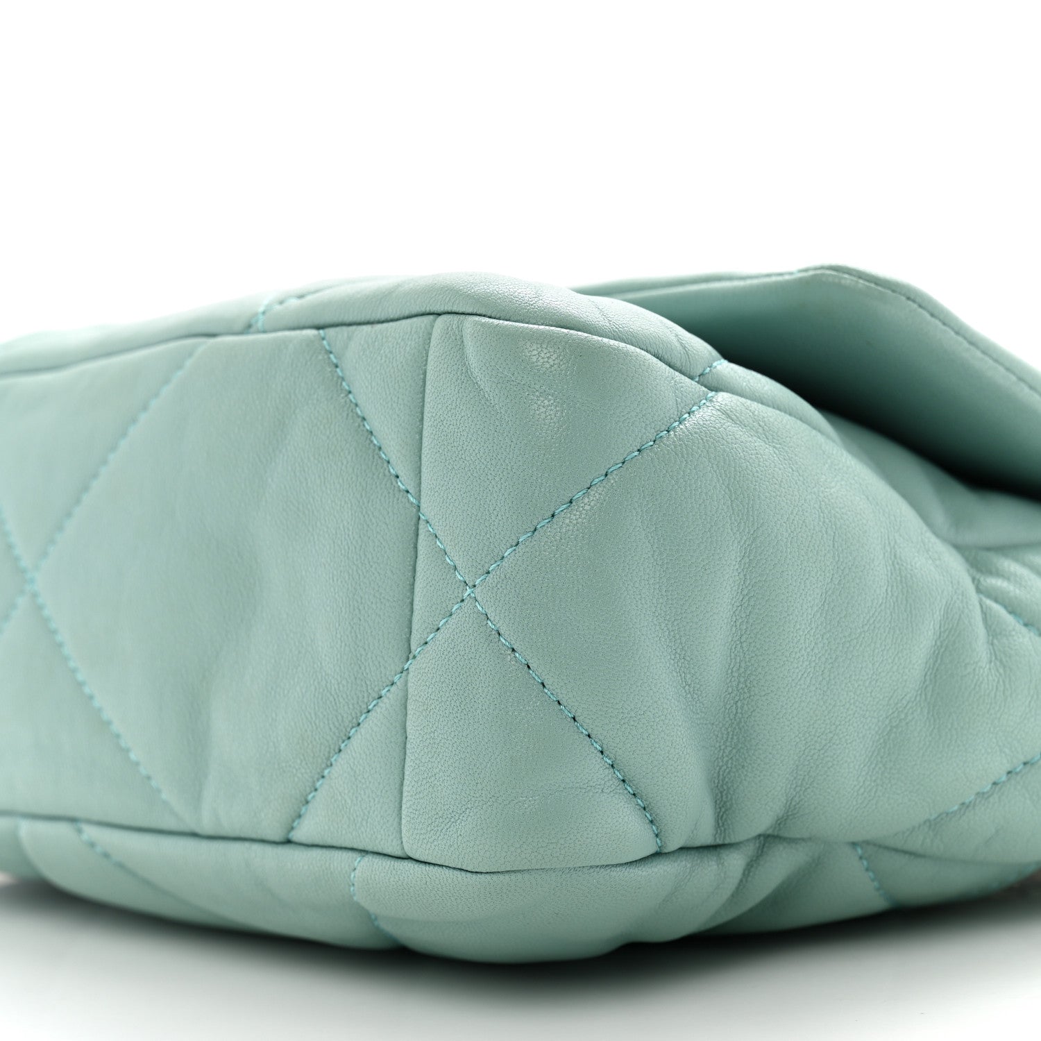 Chanel Goatskin Quilted Medium Chanel 19 Flap Light Blue 10 of 11