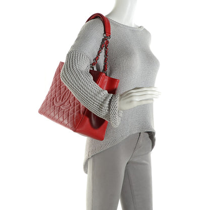 Chanel Caviar Quilted Grand Shopping Tote GST Red 2 of 8