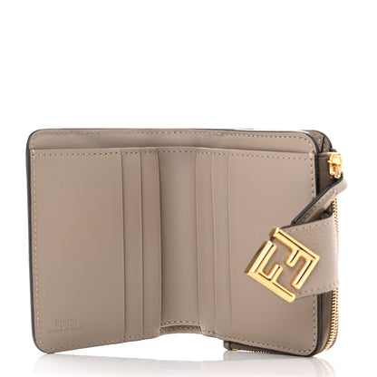 Fendi Vitello King Cruise FF Diamonds Compact Wallet Tartufo Tortora 5 of 10