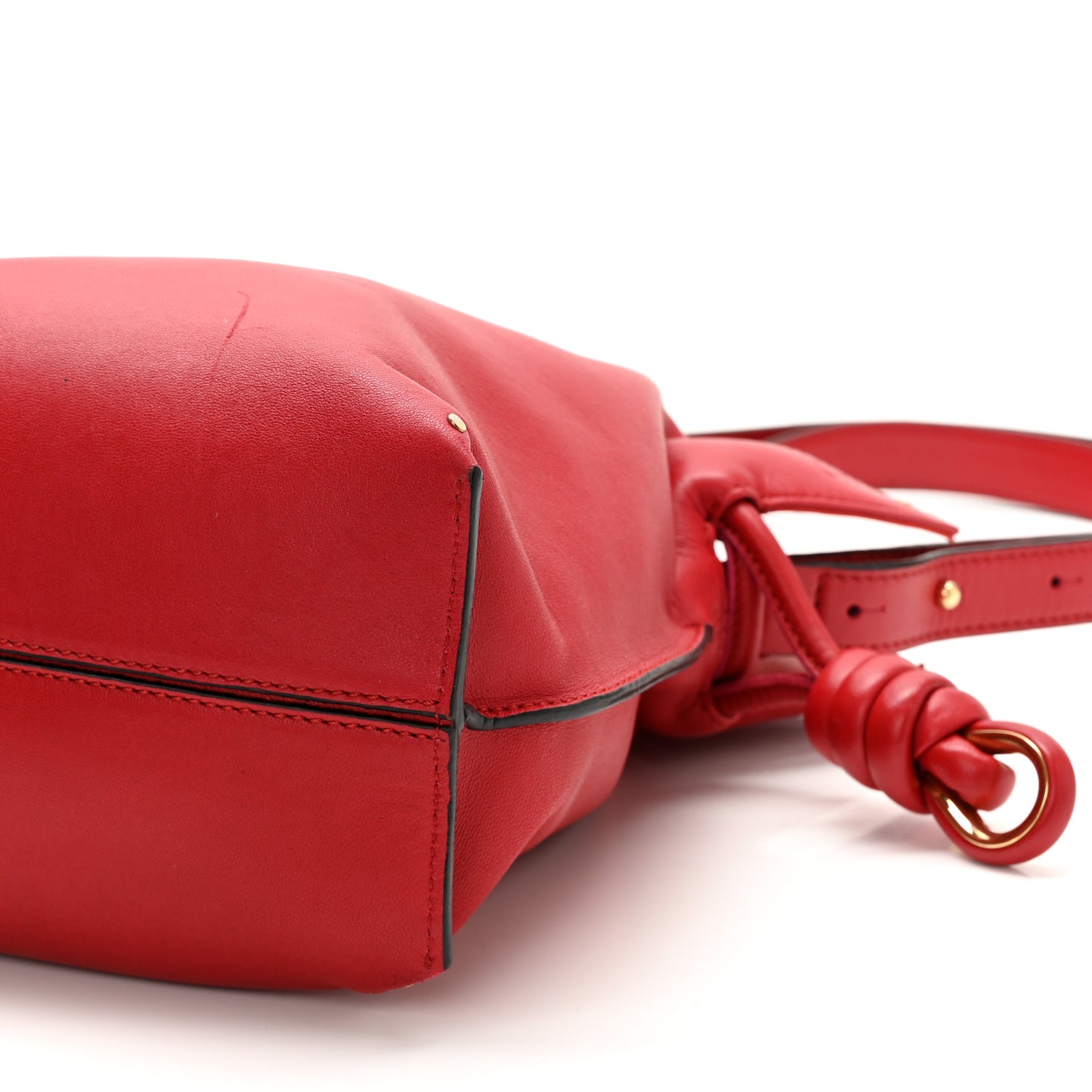 Calfskin Small Flamenco Knot Bag Red