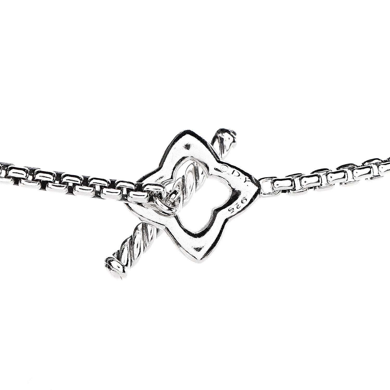 David Yurman Sterling Silver 25mm Quatrefoil Chain Necklace 5 of 5