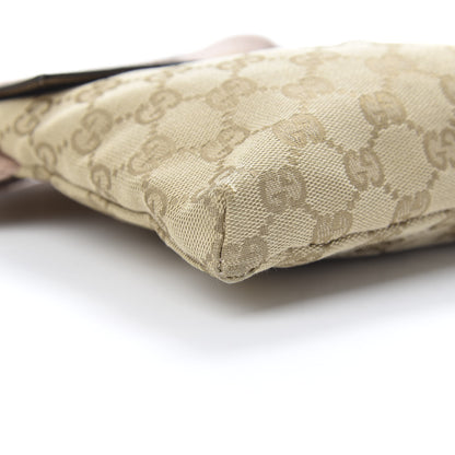 Gucci GG Monogram Web Double Pocket Belt Bag Gold Pink 9 of 10