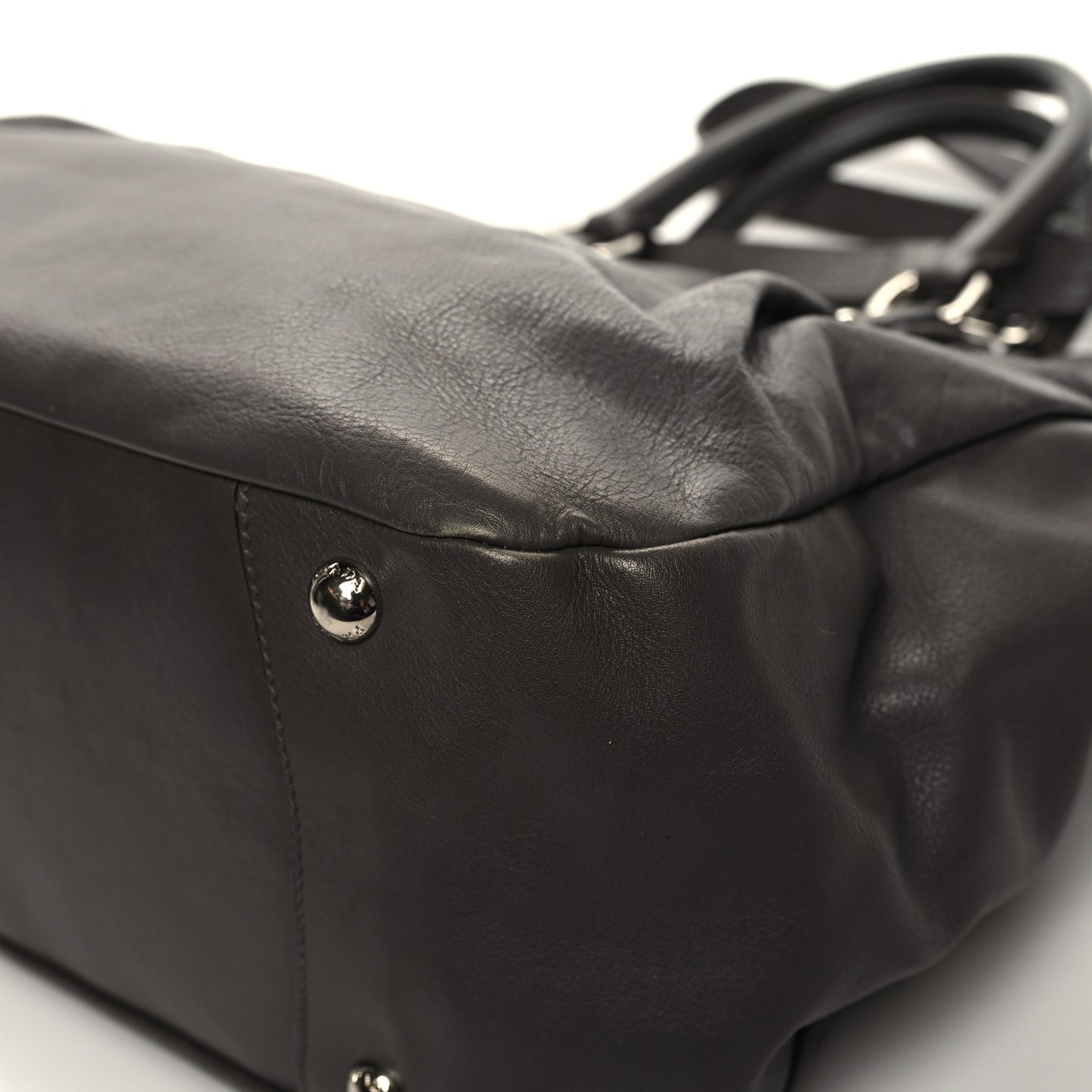 Soft Calf Shoulder Bag Dark Grey