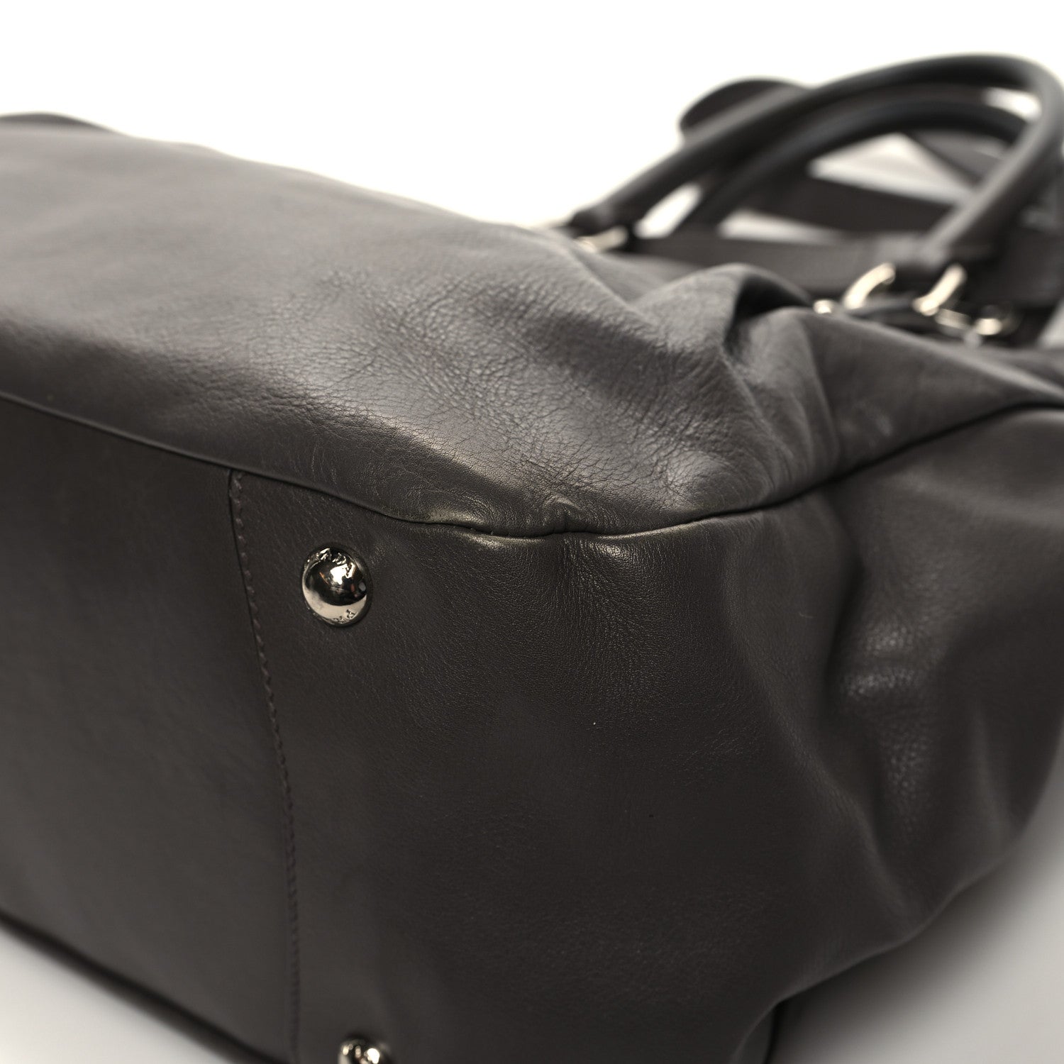 Prada Soft Calf Shoulder Bag Dark Grey 11 of 12