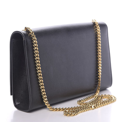 Saint Laurent Grain De Poudre Medium Classic Monogram Kate Satchel Black 3 of 10