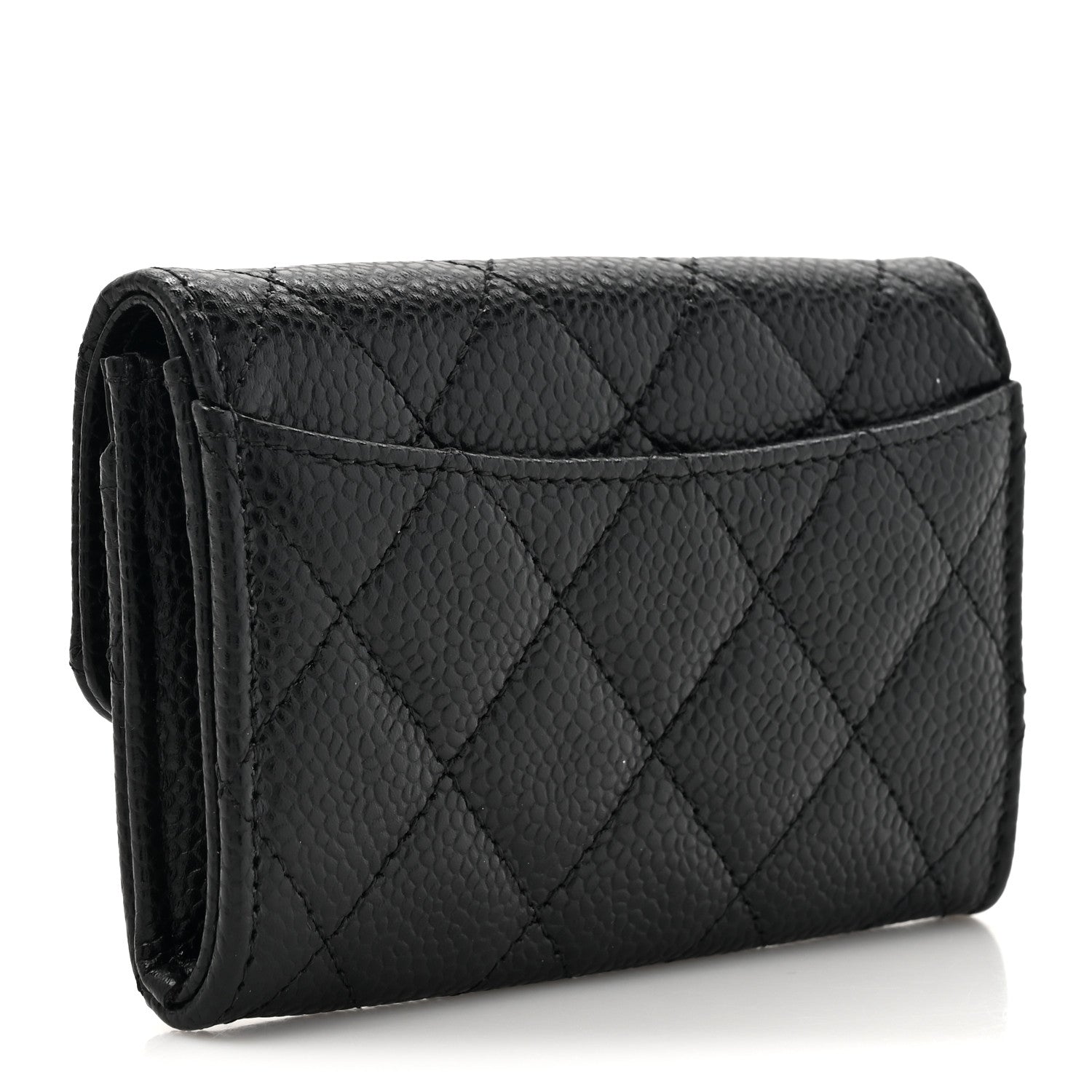 Chanel Caviar Quilted Flap Card Holder Wallet Black 3 of 8
