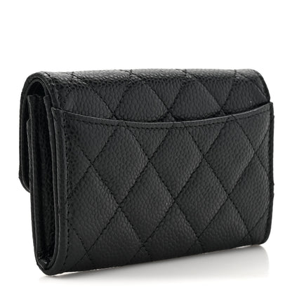 Chanel Caviar Quilted Flap Card Holder Wallet Black 3 of 8