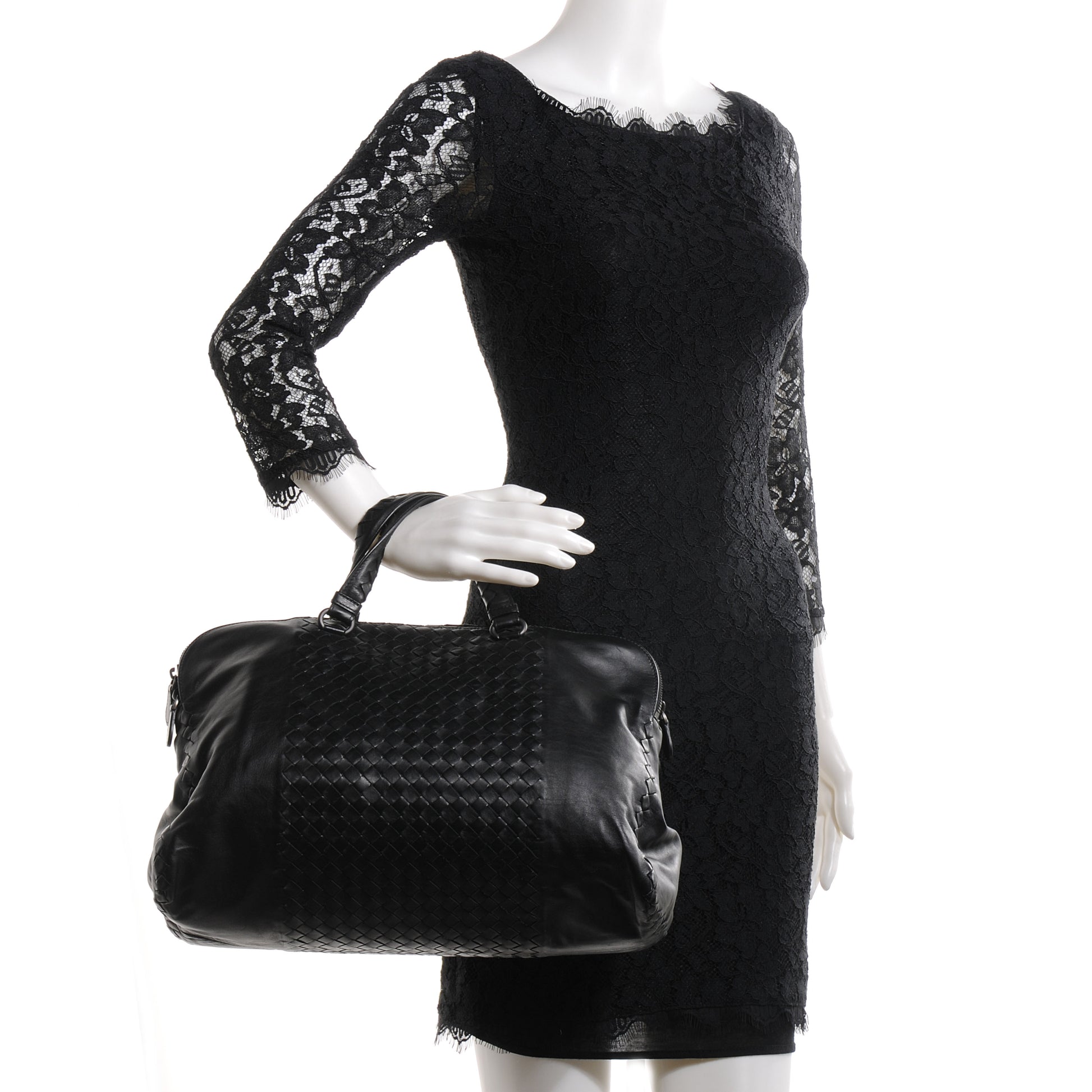 Bottega Veneta Leather Intrecciato Large Leggero Tote Nero Black 2 of 8