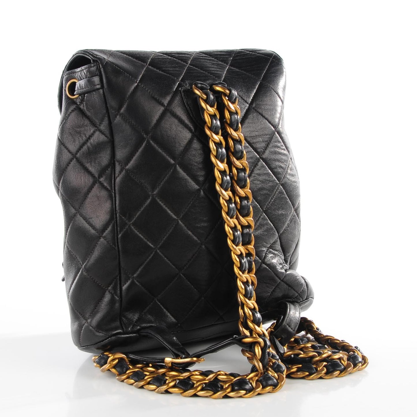 Lambskin Quilted Backpack Black