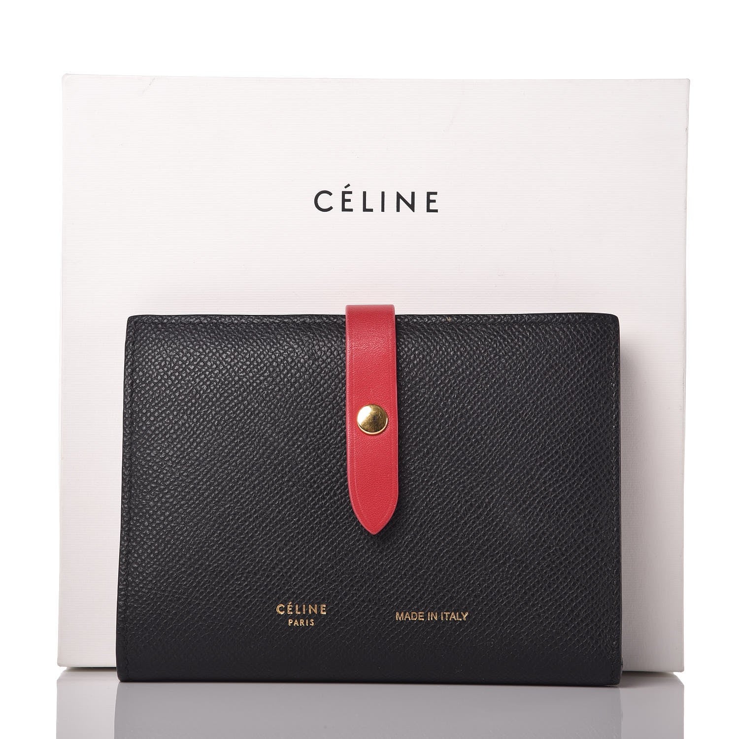 Celine Grained Calfskin Medium Multifunction Strap Wallet Black 12 of 12
