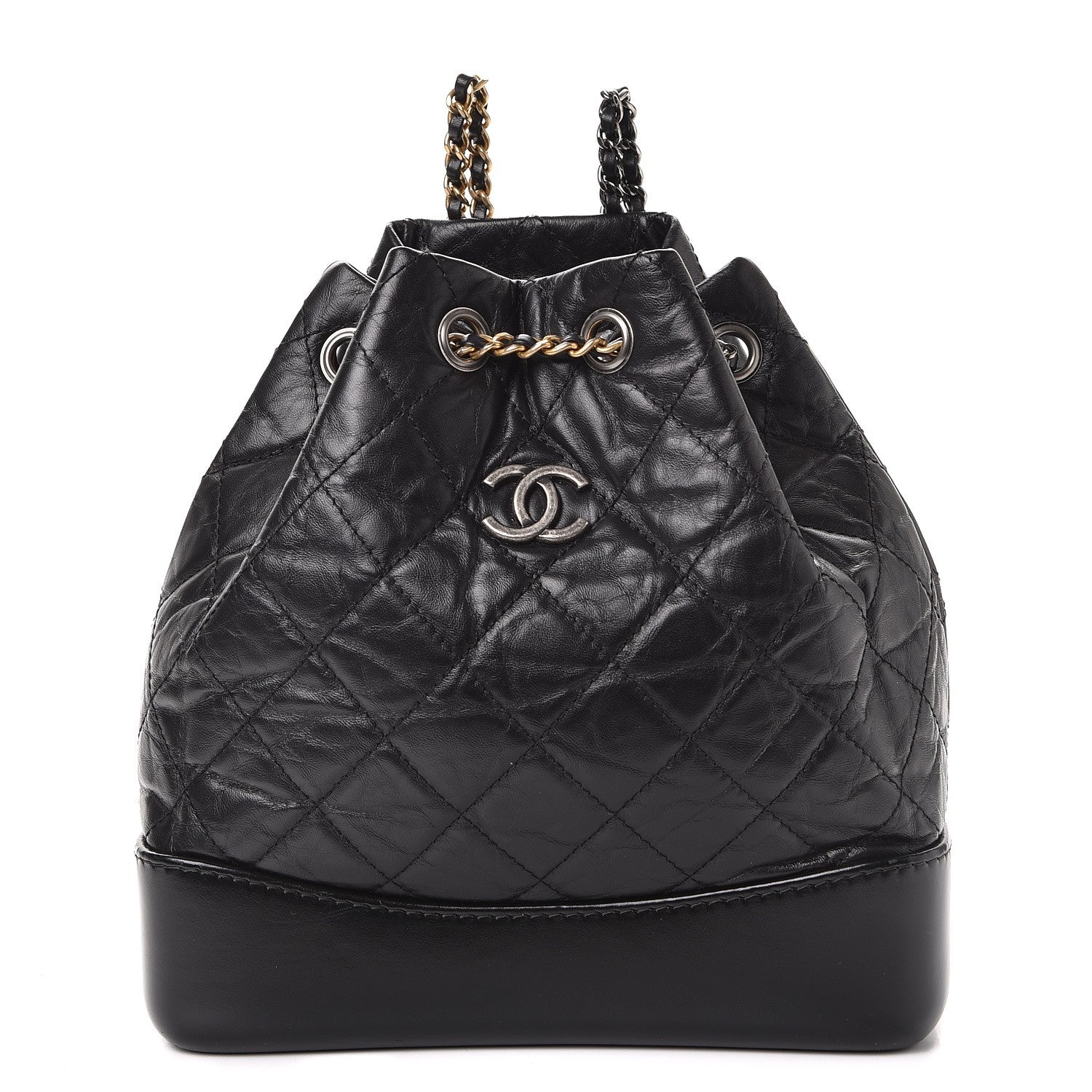 Chanel Aged Calfskin Quilted Gabrielle Backpack Black 1 of 11