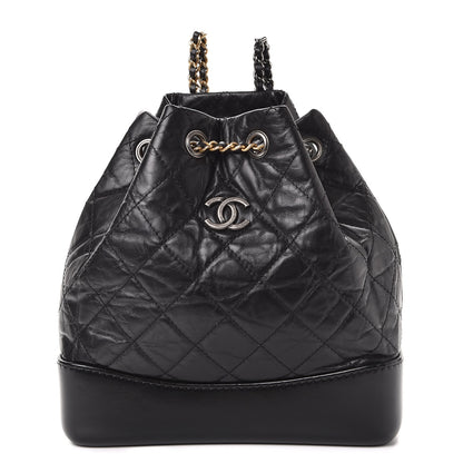 Chanel Aged Calfskin Quilted Gabrielle Backpack Black 1 of 11