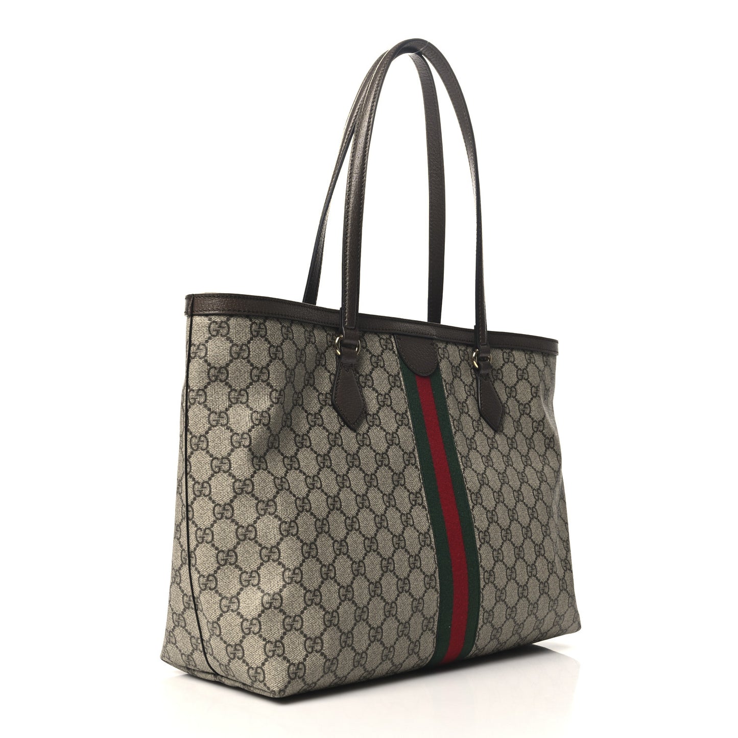 GG Supreme Monogram Medium Ophidia Shopping Tote Brown