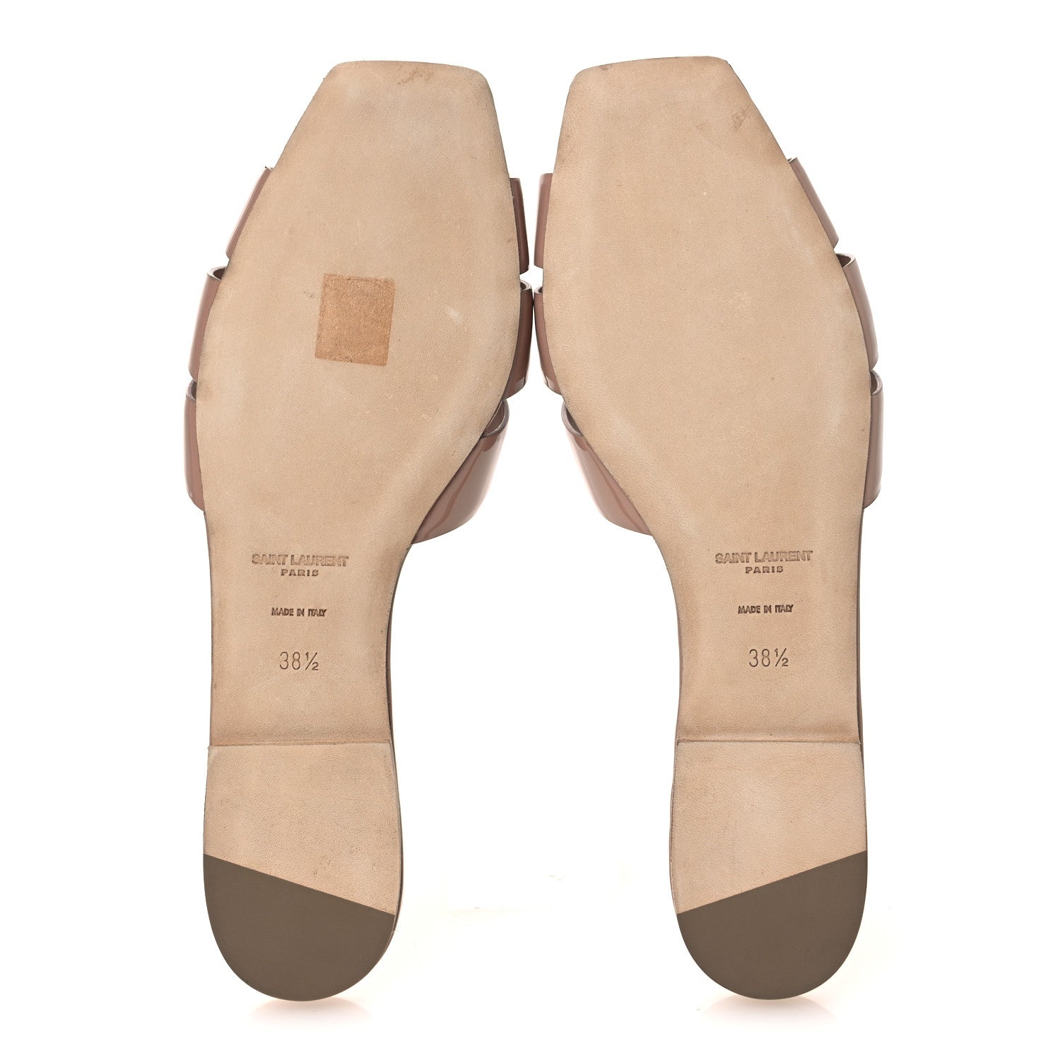 Saint Laurent Patent Tribute 05 Slide Sandals 38.5 Nude 7 of 11
