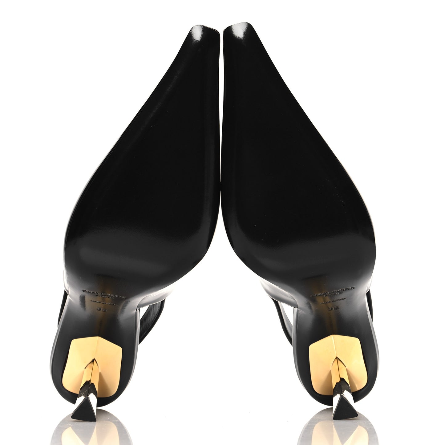 Glazed Calfskin Lee Slingback Pumps 38 Black