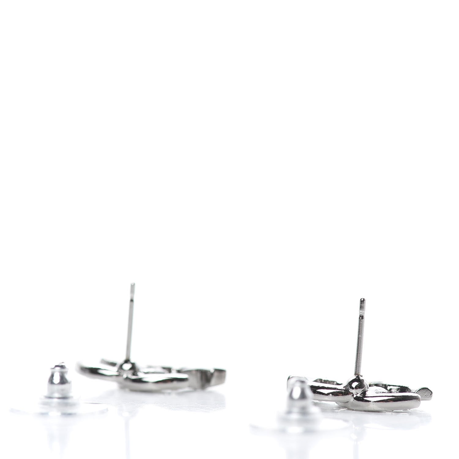 Chanel Crystal CC Starfall Earrings Silver 3 of 5