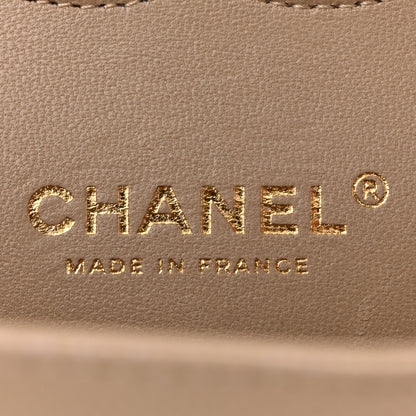Chanel Iridescent Caviar Quilted Medium Double Flap Dark Beige 6 of 10