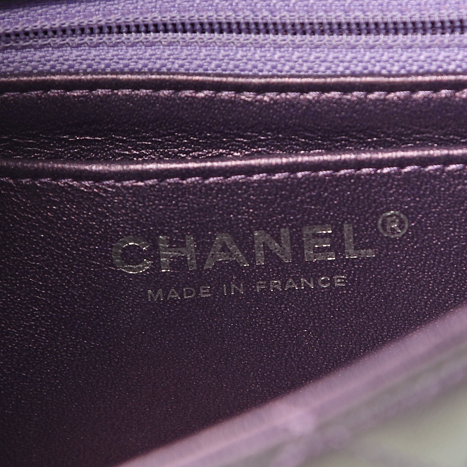 Chanel Metallic Lambskin Quilted Mini Rectangular Flap Purple 6 of 12