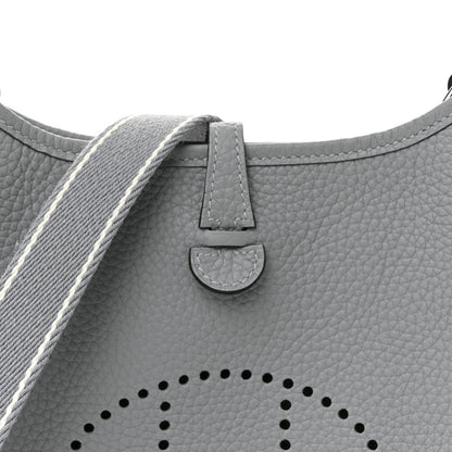 Hermes Taurillon Clemence Amazone Evelyne TPM Gris Pantin White 8 of 11