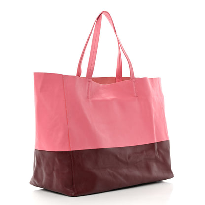 Celine Lambskin Horizontal Bi-Color Cabas Pink Rust 3 of 13