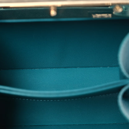 Chanel Lambskin Quilted Pearl CC Vanity Case Turquoise 6 of 15