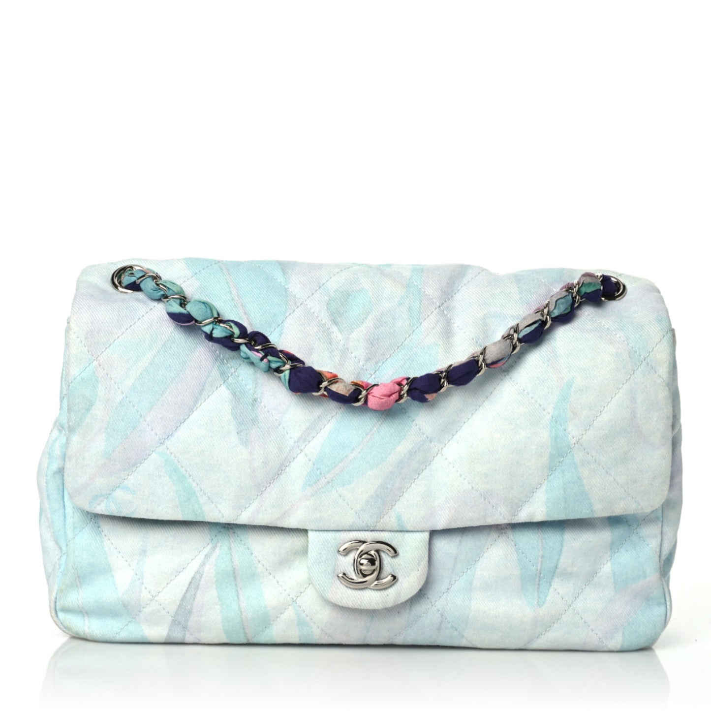 Canvas Quilted Jungle Jeans Flap White Multicolor