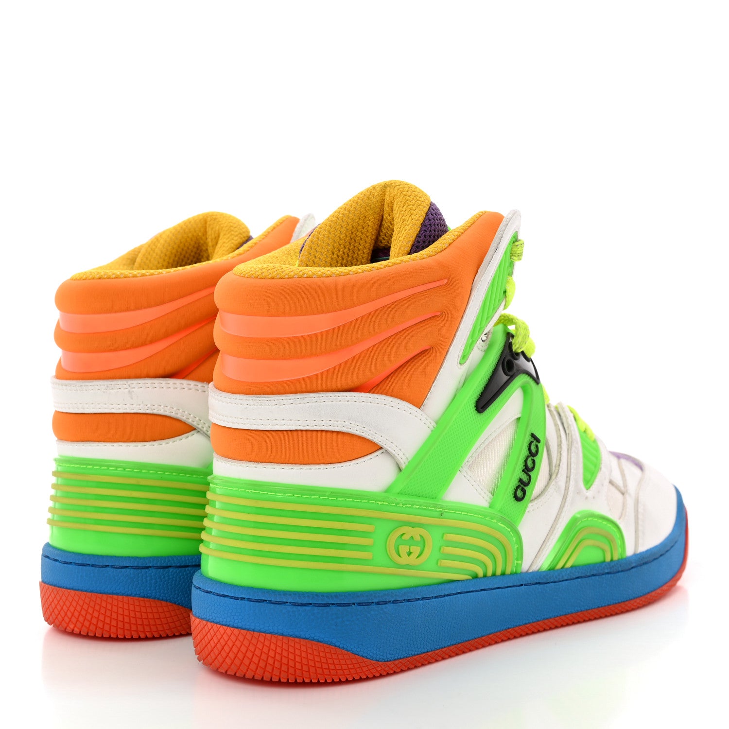 Gucci Demetra Womens Basket High Top Sneakers 37.5 Great White Shine Purple 4 of 13