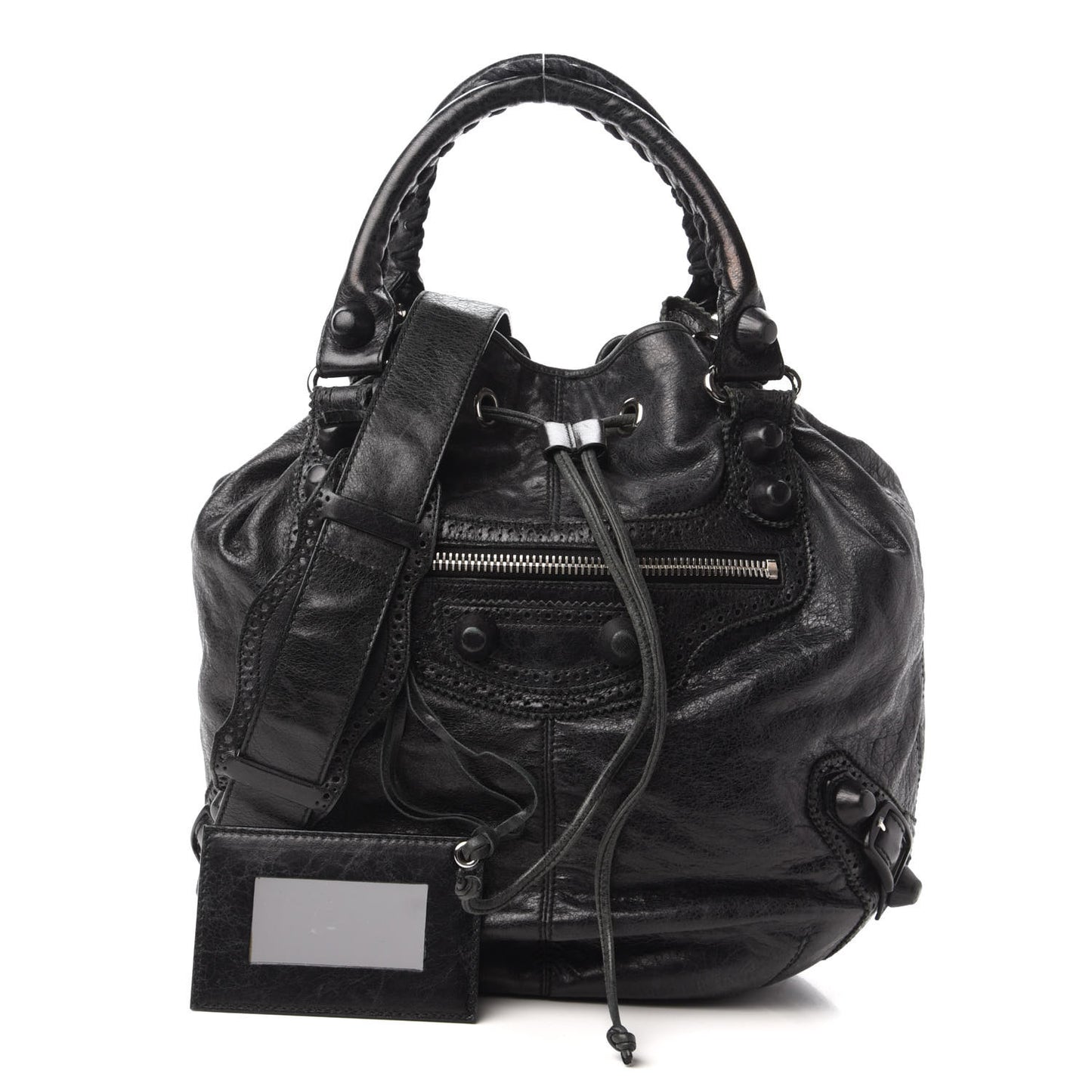 Agneau Giant Brogues Hardware Pompon Black